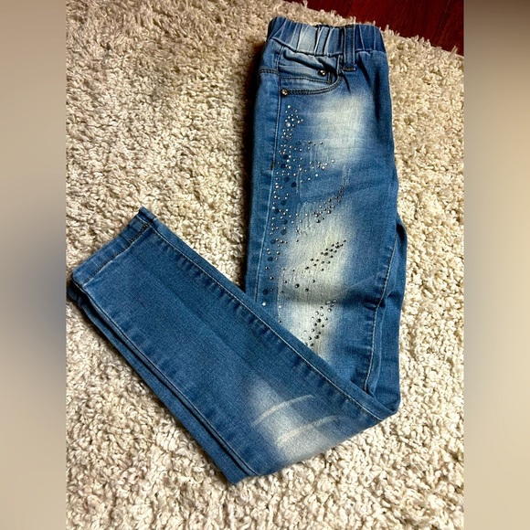 GIRLS MAE LI ROSE BEAUTIFUL SKINNY PULL ON JEANS SIZE 6X - Picture 1 of 16